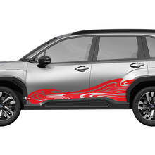 Adesivo in vinile a strisce ondulate per portiere laterali - Adesivo grafico adattabile universalmente a Subaru Forester 1
 3