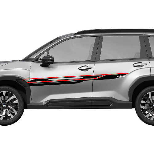 Porte laterali Stripes da corsa Decal in vinile - Adesivo grafico Universal Fit Subaru Forester 2 Colori
