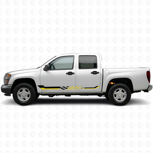 Strisce Viniliche a Scacchi per Portiera e Minigonne per Chevrolet Colorado Prima Generazione 2004-2012
