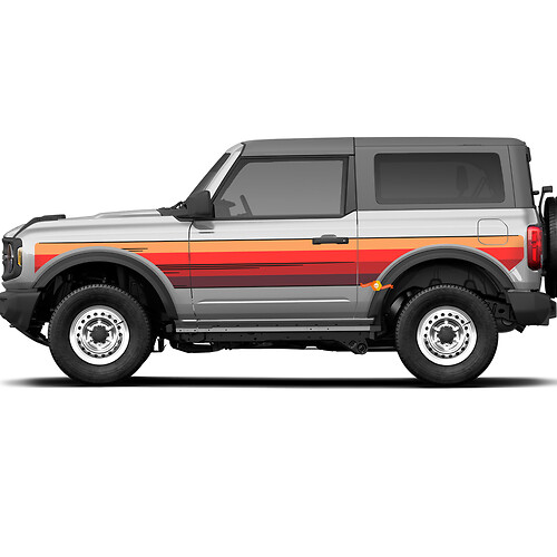 Abbinamento della porta laterale Stripes vintage adesivi per decalcomanie in vinile per Ford Bronco 2
