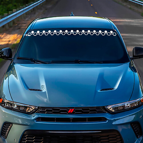 Banner del parabrezza Banner Honeycomb Decal adesivo grafico in vinile adatto a Dodge Hornet
