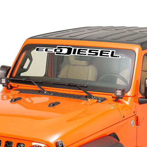 Adesivo in Vinile con Scritta EcoDiesel per Parabrezza Jeep Wrangler