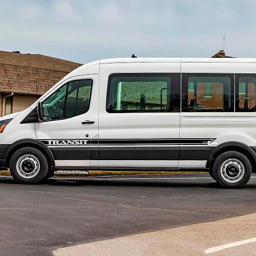 Adesivi in Vinile a Strisce Laterali Transit Letter per Ford Transit