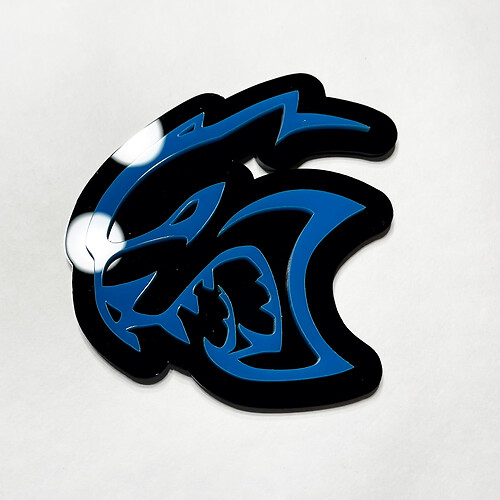 Badge 3d personalizzato Hellcat Dodge Fender Badges Emblema del portellone Blue della griglia anteriore blu
 1