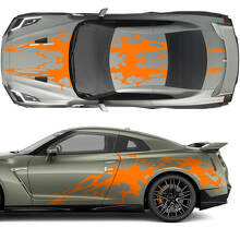 Cappuccio e lati a doppia ematica Strips Decal Kit per Nissan GT-R
 3