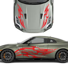 Cappuccio e lati duali tatuaggi tribali Strips Decal Kit per Nissan GT-R
 2