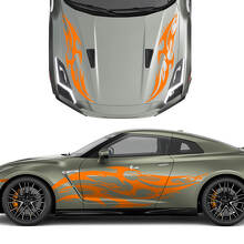Cappuccio e lati duali tatuaggi tribali Strips Decal Kit per Nissan GT-R
 3