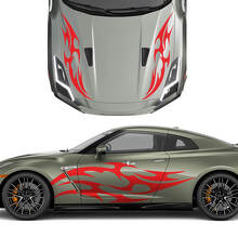 Cappuccio e lati duali tatuaggi tribali Strips Decal Kit per Nissan GT-R
 2