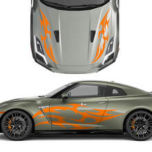 Cappuccio e lati duali tatuaggi tribali Strips Decal Kit per Nissan GT-R
 3