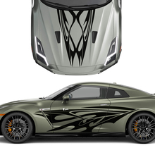 Cappuccio e lati duali tatuaggi tribali Strips Decal Kit per Nissan GT-R 3
 2