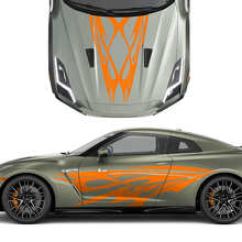 Kit Adesivi Tribal Graphics per Cofano e Fiancate per Nissan GT-R_3