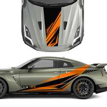 Kit decalcomania di decalcomanie per le strisce grafiche per cappa e lati per Nissan GT-R
 3