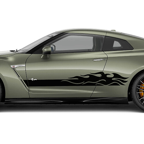 Kit adesivi fiamme per porte laterali per Nissan GT-R
