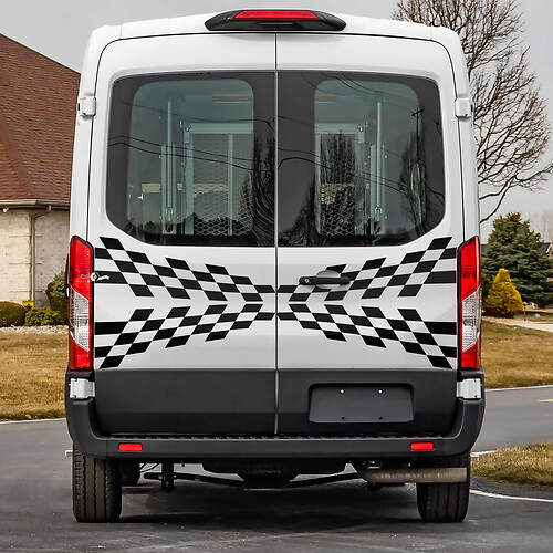 Ford Transit posteriore a scacchi grafica adesivo per decalcomania in vinile
