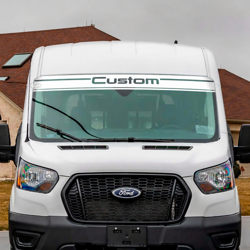 Custom Double Line Banner — Adesivo in vinile (parabrezza) per Ford Transit
