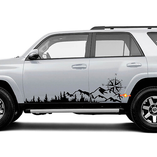 Kit di Adesivi Laterali Montagne & Bussola per Toyota 4Runner Tacoma Tundra