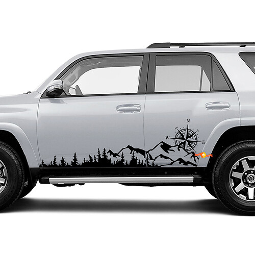 Montagne laterali montagne e decalcomania adesiva in vinile laterale della bussola Toyota 4Runner Tacoma Tundra
