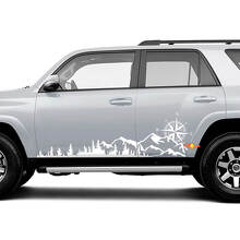 Kit di Adesivi Laterali Montagne & Bussola per Toyota 4Runner Tacoma Tundra_2