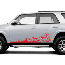 Kit di Adesivi Laterali Montagne & Bussola per Toyota 4Runner Tacoma Tundra_3