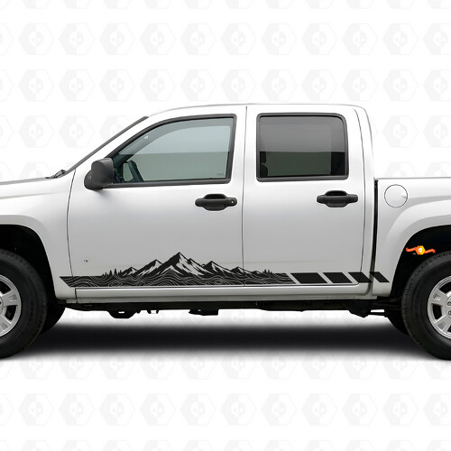 Strisce Viniliche Topografiche Montagna per Porta e Battitacco per Chevrolet Colorado 1ª Gen 2004-2012