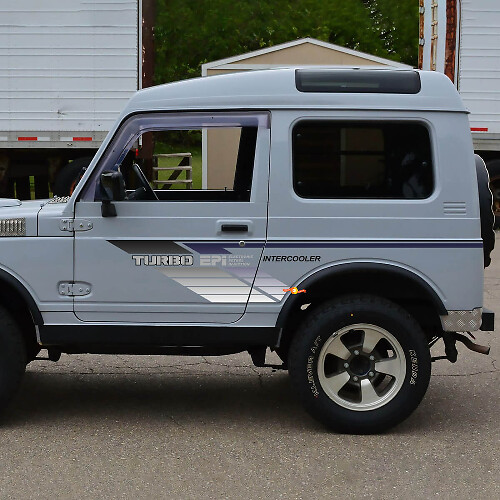 Suzuki Jimny Turbo Epi Intercooler Vintage Retro Stripes Doors Decal adesivo grafico
