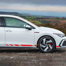 Kit adesivo in vinile striscia laterale stile racing per Volkswagen Golf GTI Clubsport_3