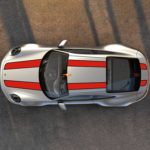 Porsche Carrera Hood Roof Trunk Racing Stripes Decals Adesivi grafica
