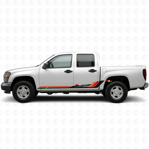 Strisce in vinile Retro Mountain Wave per porte e modanature laterali per Chevrolet Colorado 1ª Gen 2004-2012