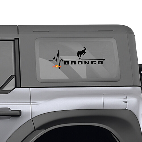 Ford Bronco laterale posteriore Finestra cardiaco del cuore Pulse Decali grafici
