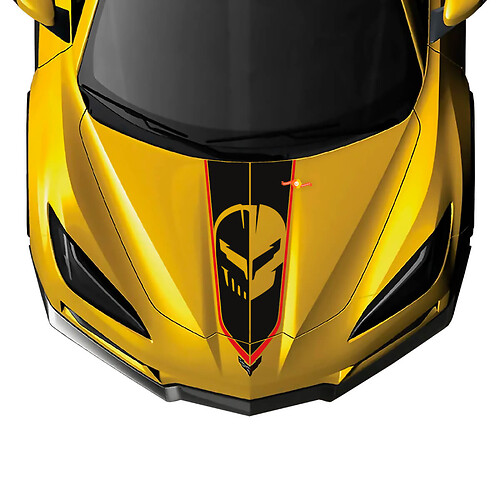 Chevy Chevrolet Corvette Jake C8 Hood 2 colori Adesivo per decalcomania in vinile
