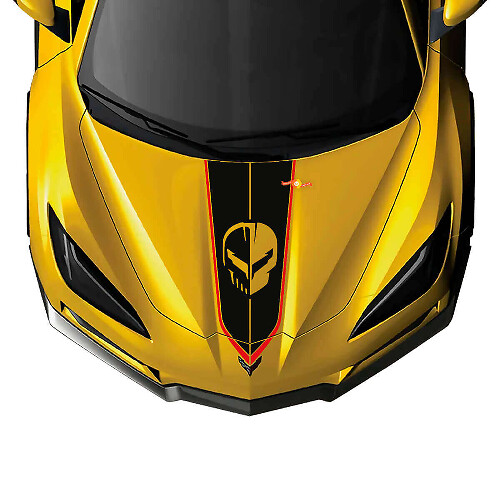 Adesivo in Vinile Striscia Cofano Jake Skull per Chevy Corvette C8