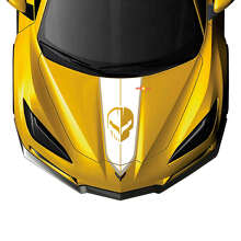 Adesivo in Vinile Striscia Cofano Jake Skull per Chevy Corvette C8_2