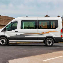 Adesivo in Vinile con Grafiche a Strisce Laterali Gradienti Fiamma per Musclecar Transit 2