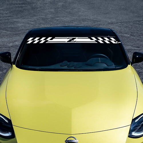 Adesivo per decalcomanie a strisce a scacchi al parabrezza per Nissan Z Sport
