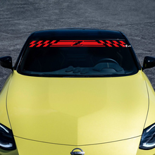 Adesivo per decalcomanie a strisce a scacchi al parabrezza per Nissan Z Sport
 3