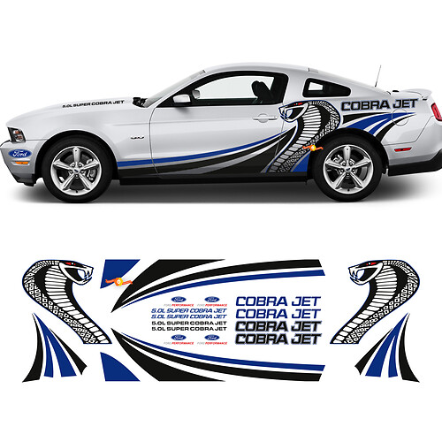 Cobra Jet Side Graphic decalcomanie adesive kit da corsa per Ford Mustang
