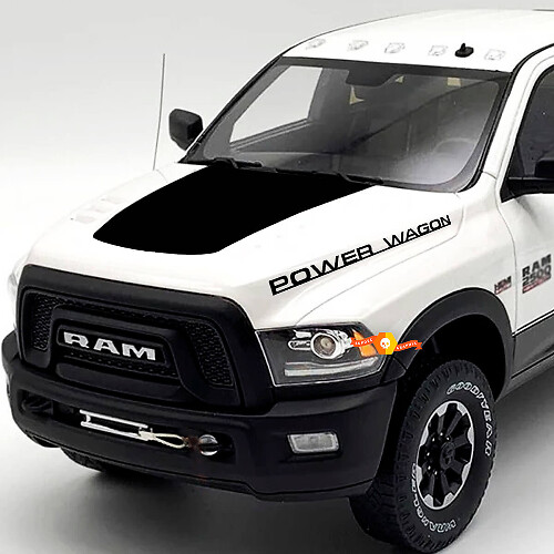 Kit di Adesivi in Vinile Neri Stile Power Wagon per Cofano Dodge Ram 2500