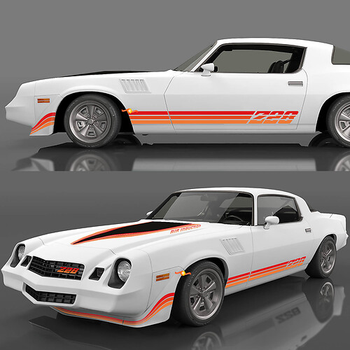 Kit di strisce adesivi per le decalcine vintage retrò per 1980 1981 Chevrolet Camaro Z28 2
