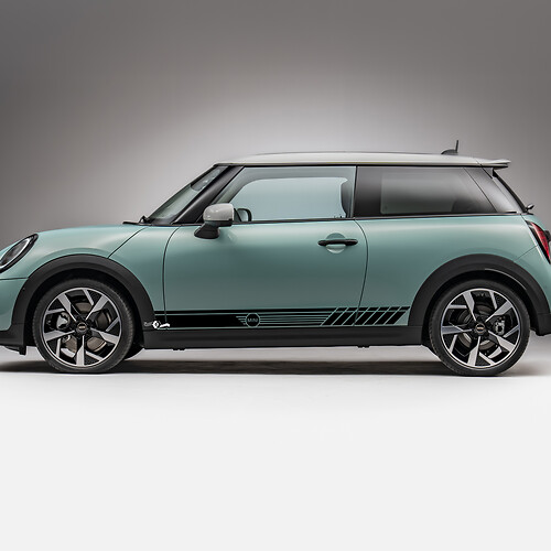 Decalcano grafico a strisce da corsa per le mini cooper
