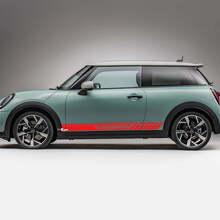 Adesivo grafico con logo Side Racing a strisce a scacchi per Mini Cooper S 3