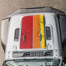 Kit Adesivi in Vinile con Strisce Laterali e Sul Cofano a Mappa Topografica Retro per Jeep Wrangler_2