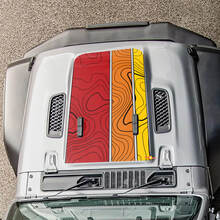 Mappa topografica retrò le porte vintage stripe e kit cofano adatto per jeep wrangler
 2