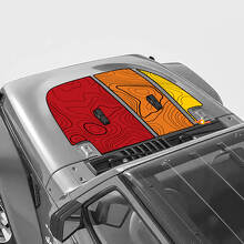 Kit Adesivi in Vinile con Strisce Laterali e Sul Cofano a Mappa Topografica Retro per Jeep Wrangler_3