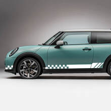 Adesivi Grafici Strisce a Scacchi Flag Side Racing per Mini Cooper S 2