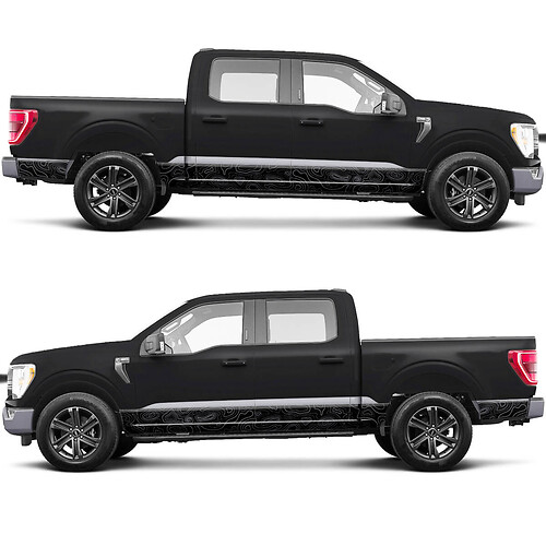 Adesivo per decalcomanie in vinile topografiche laterali per Ford F150 Tremore
