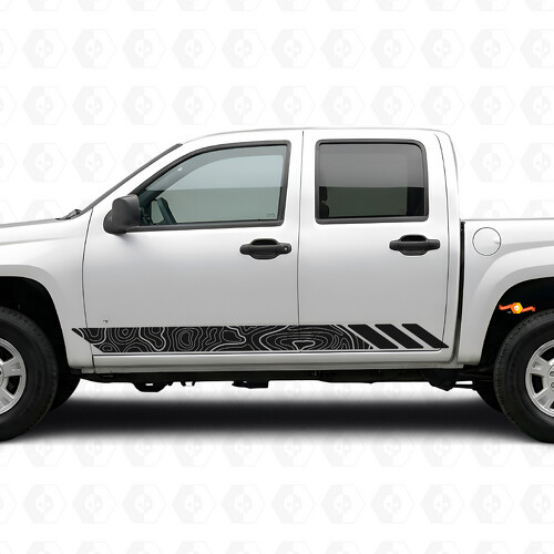Strisce Viniliche Topografiche a Contorno per Porte e Minigonne per Chevrolet Colorado 1ª Gen 2004-2012