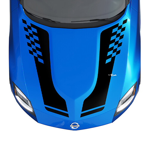 Kit decalcomania a stripe a scacchi per il cofano per Nissan Z Sport
