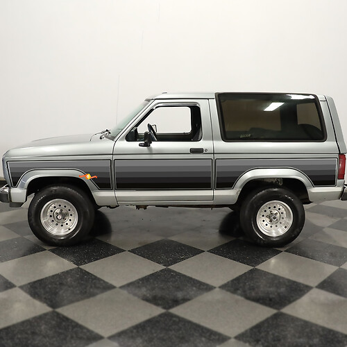 Coppia ombre grigie retrò retrò con adesivi per decalcomanie in vinile per Ford Bronco 1984

