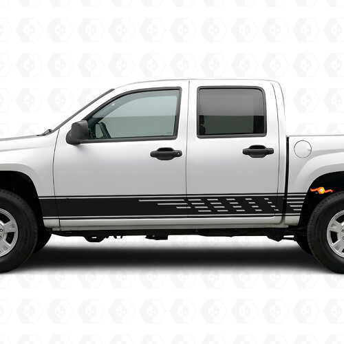 Adesivi Vinile a Fasce Sfalsate per Porta e Minigonne per Chevrolet Colorado 1ª Gen 2004-2012_1