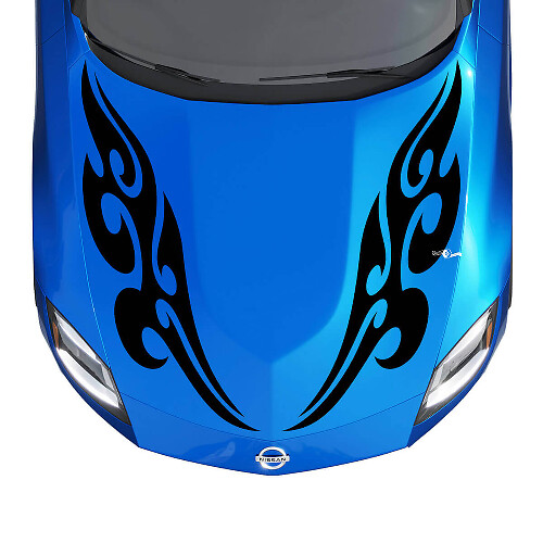 Kit decal adesivi Tribal Flames strisce cofano per Nissan Z Sport 1